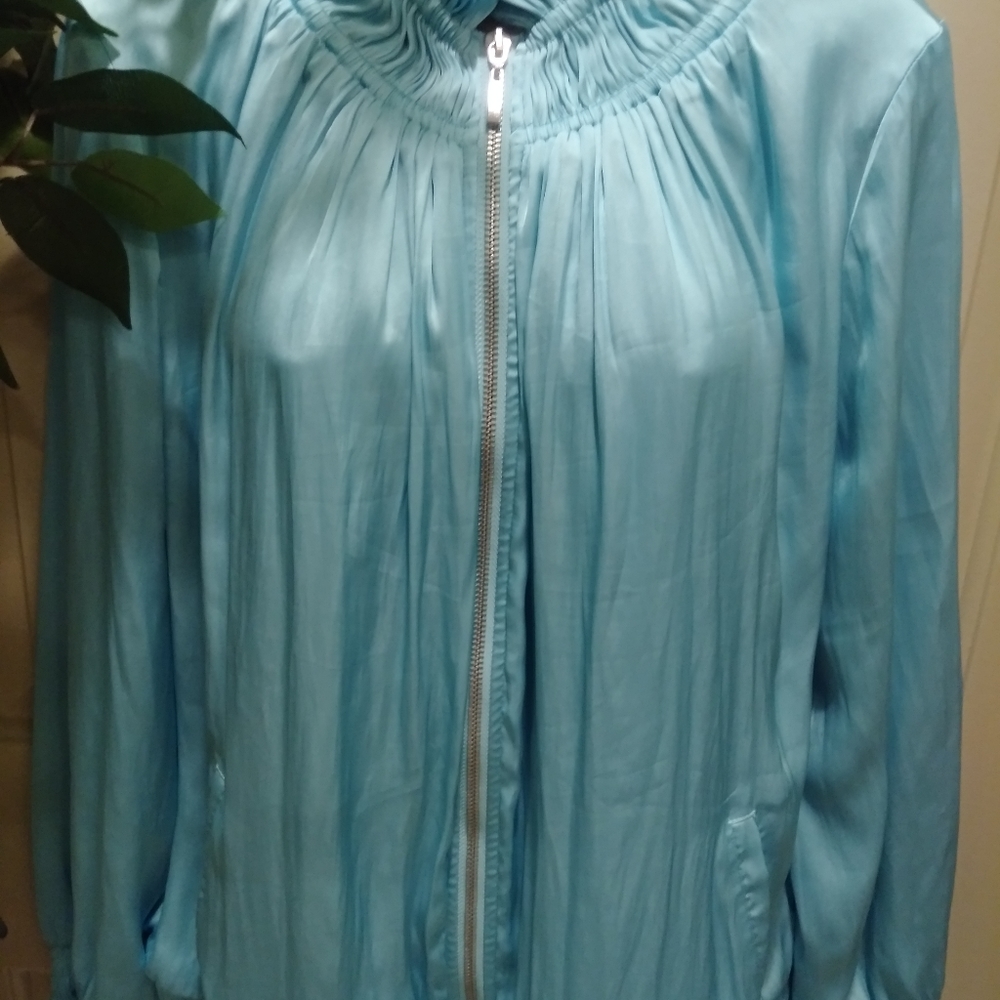 Chico's Casual Sateen Zipper Jacket